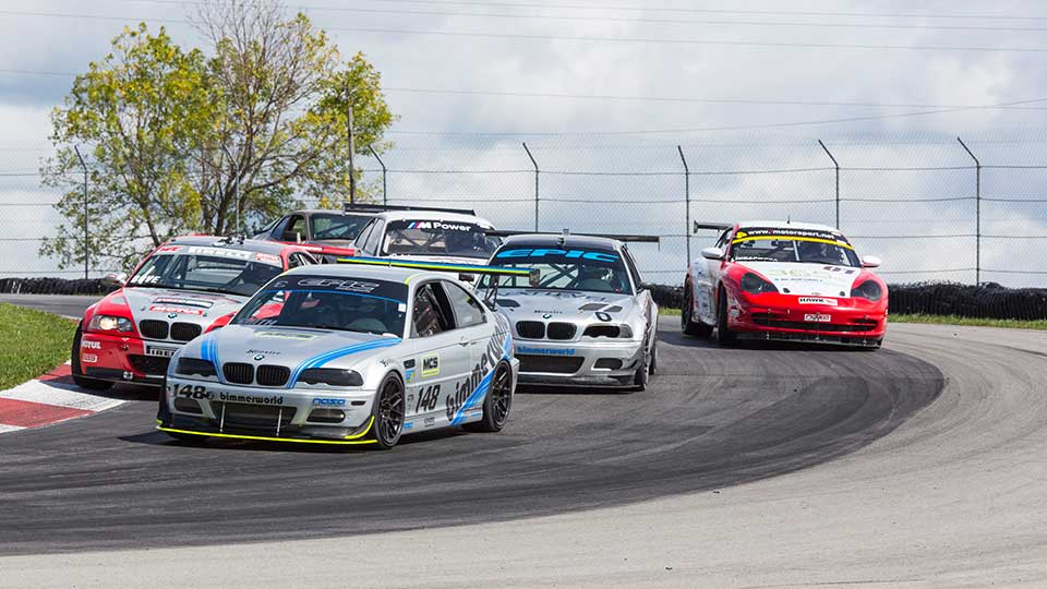Sportcars on track at the Mid-Ohio Sports Car Course