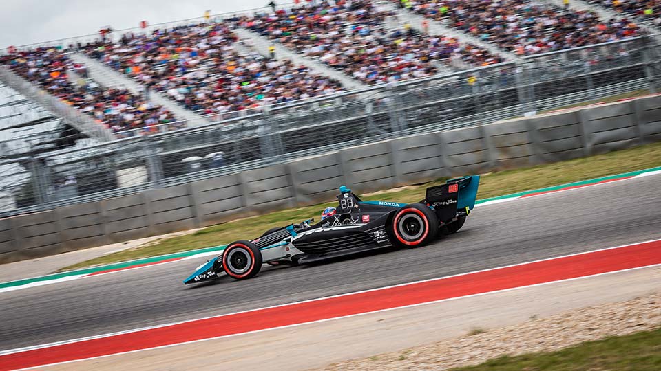 Colton Herta on track at the Circuit of the Americas