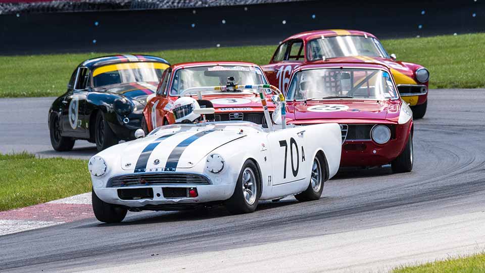 Vintage cars on track at Mid-Ohio