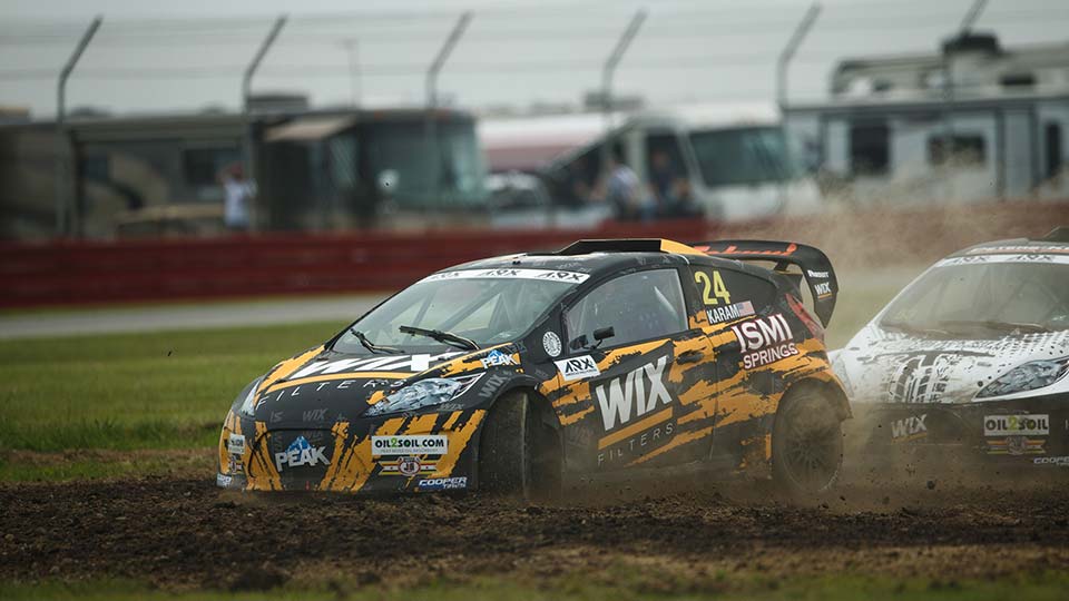 Sage Karam on the dirt track at Mid-Ohio